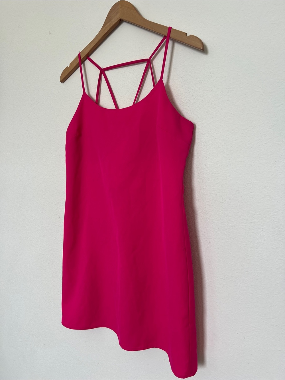 Hot Pink Strappy Slip Dress